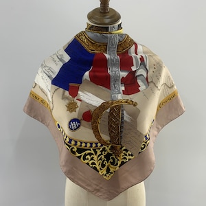 Vintage Silk Scarf, Vintage Square Scarf, Vintage Silk Shawl, Vintage Foulard Scarf, Classic Scarf, Vintage Italian Silk Scarf, Neck Scarf
