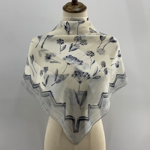 Vintage Lanvin Silk Scarf, Vintage Lanvin Square Scarf, Lanvin Silk Shawl, Lanvin Scarf Top, Women Accessories Lanvin, Lanvin Silk Scarves