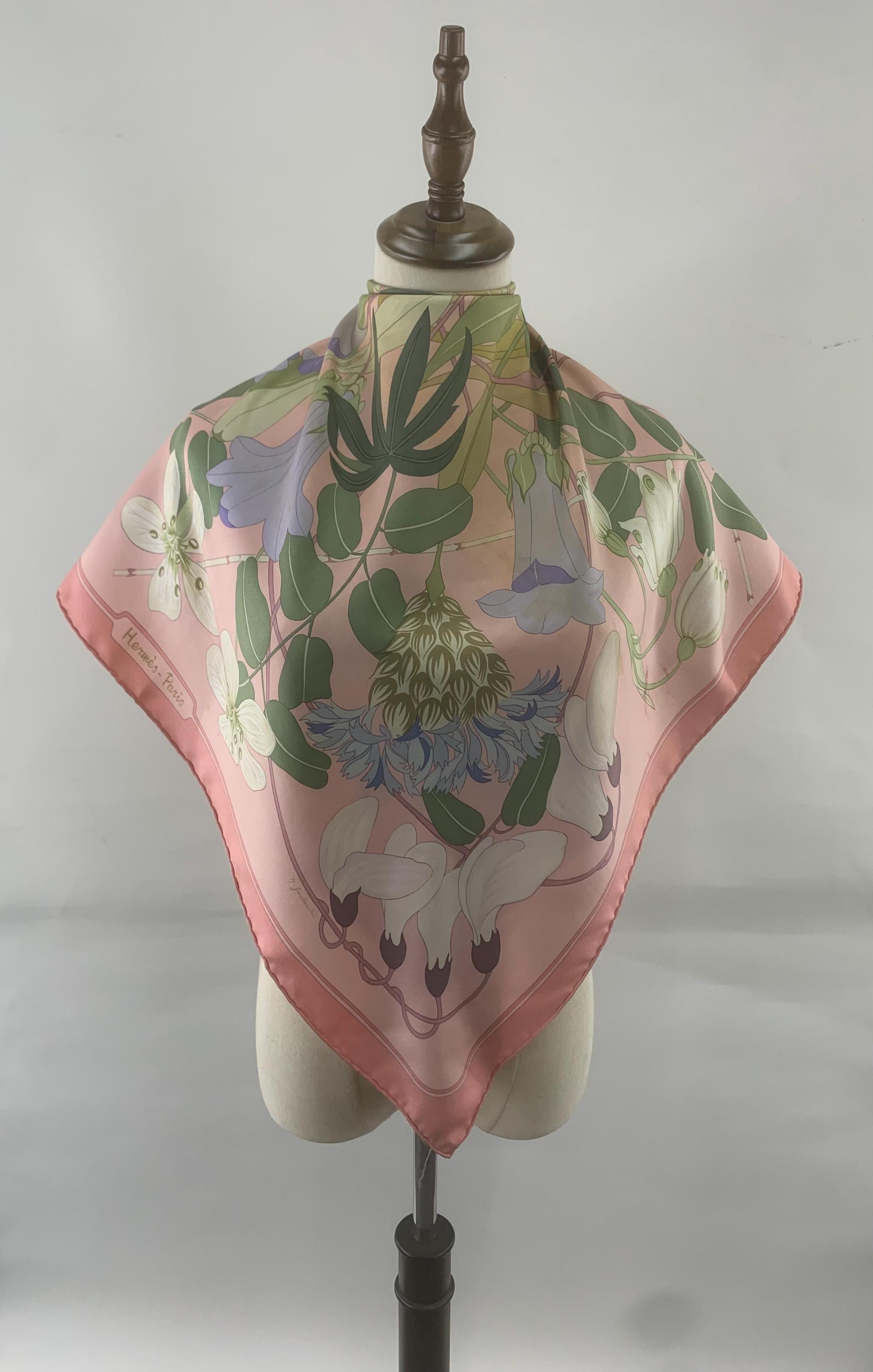 Vintage Hermes Scarf Flora Graeca by Niki Goulandris, Authentic