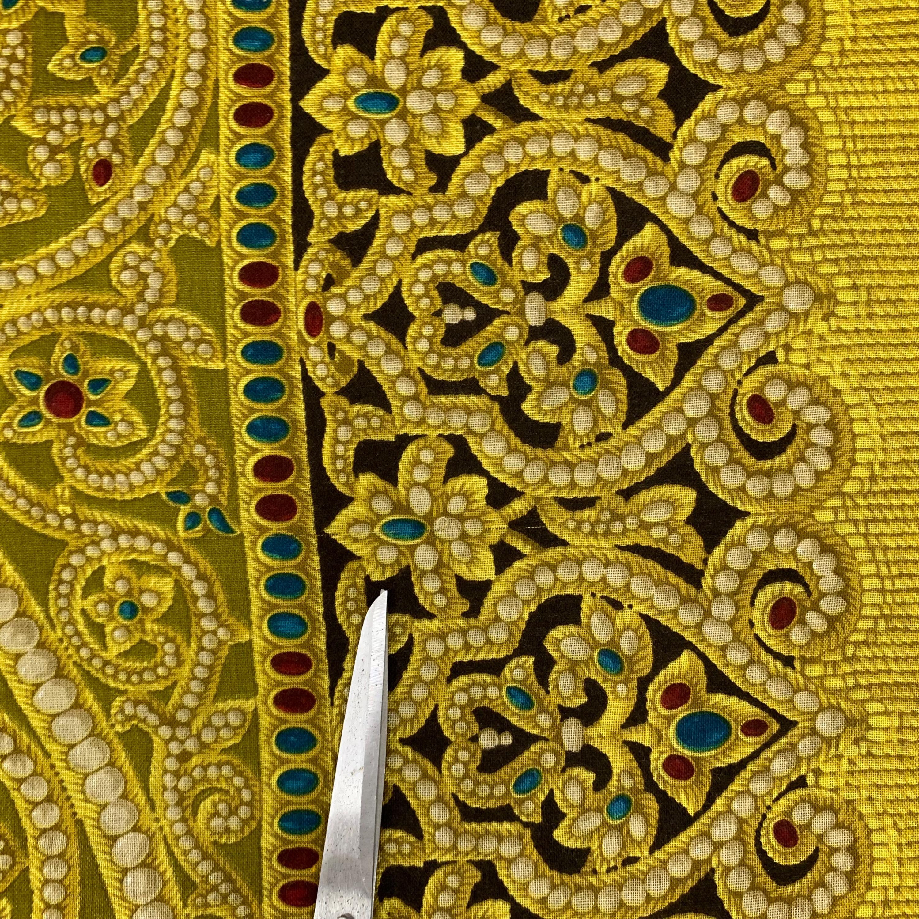 Vintage Christian Dior Wool Silk Scarf Baroque Jewelled Pattern