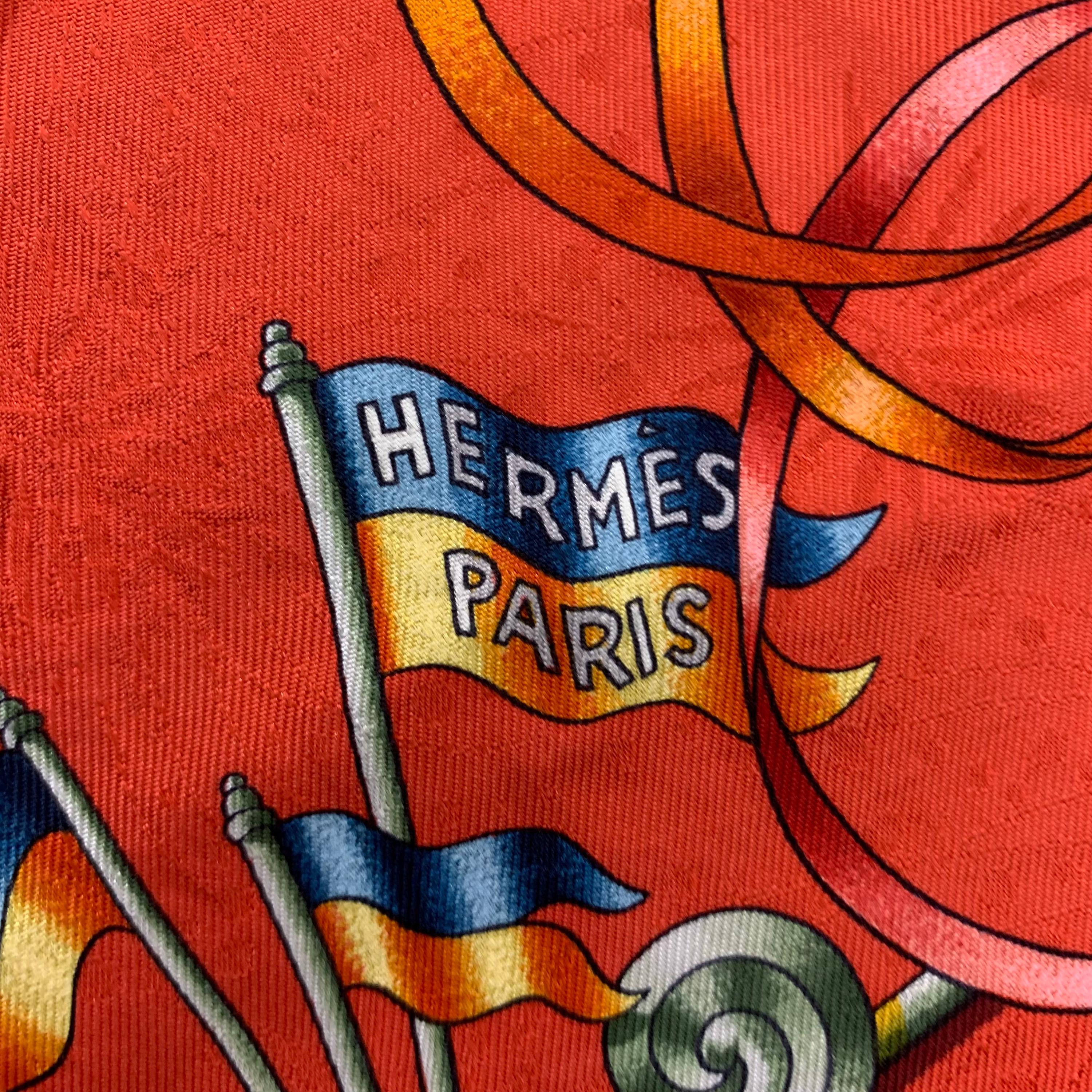 Vintage 90s Hermes Scarf Luna Park by Joachim Metz, Authentic