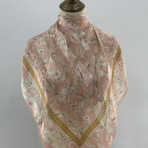 Vintage Philippe Venet Silk Scarf, Pure Silk Neck Scarf, Vintage 90s Accessories Silk, Floral Shawl 90cm Scarves, Square Scarf Foulards