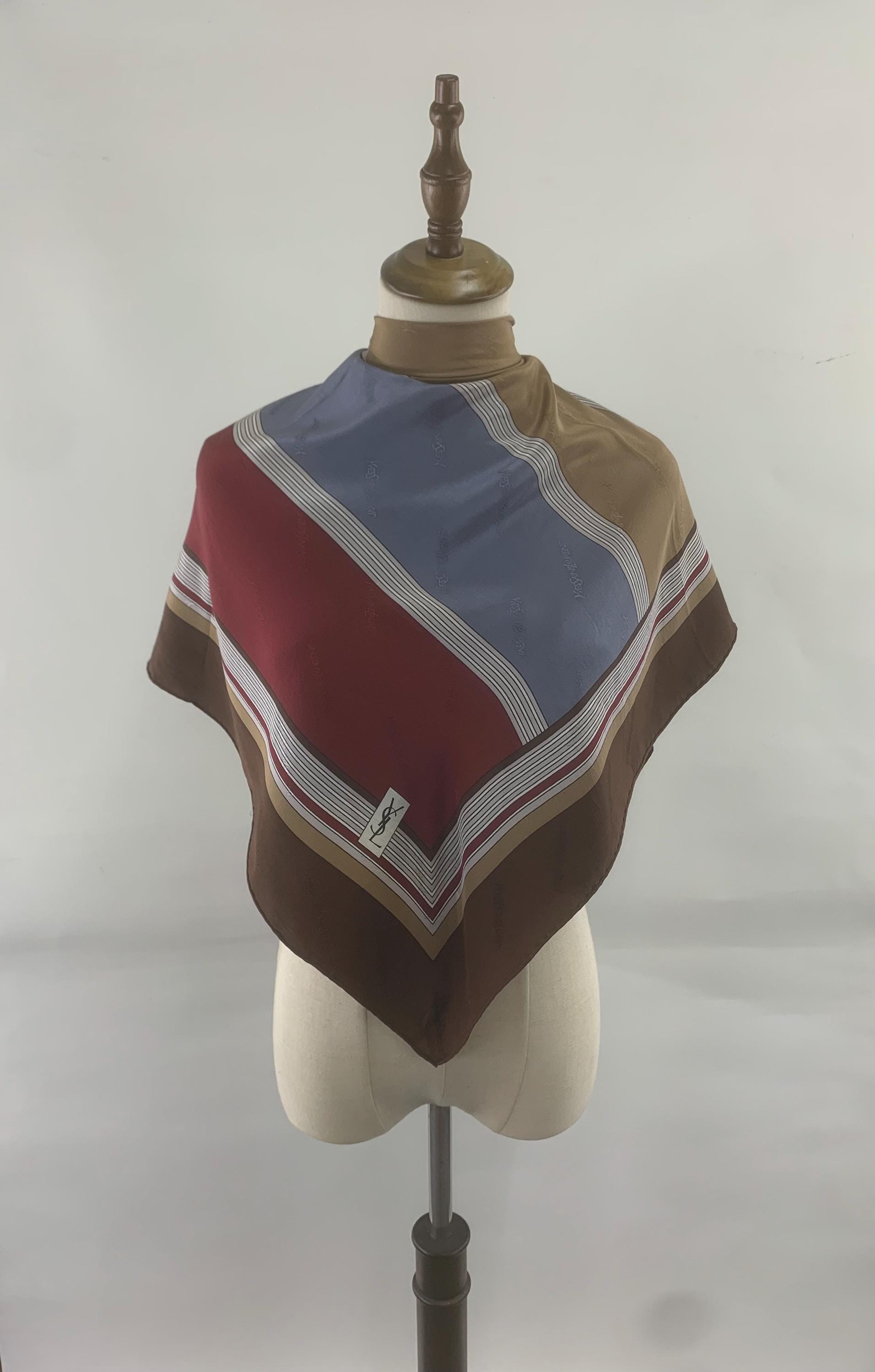 Authentic Yves Saint Laurent Silk Scarf Vintage YSL Scarves Square