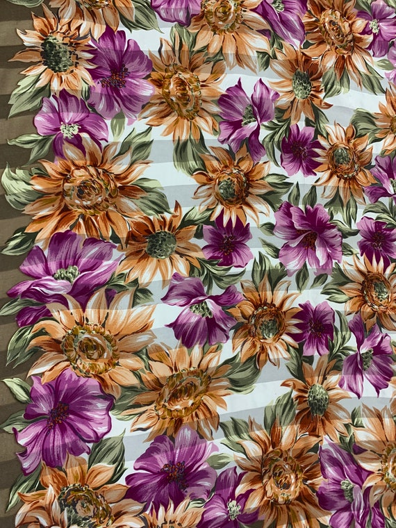Authentic Belle Rose Silk Scarf Vintage Floral Sc… - image 5