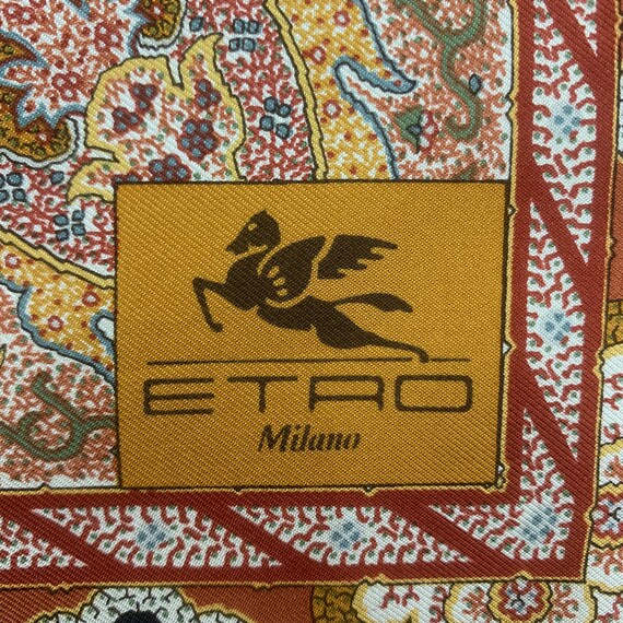 Vintage Etro Milano Silk Scarf Etro Square Scarf … - image 4