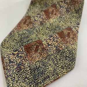 Vintage 80s Silk Tie Abstract Pattern Multi Colour | Pure Silk Necktie Retro Fashion Designer Men's Tie Business Collectible Gift