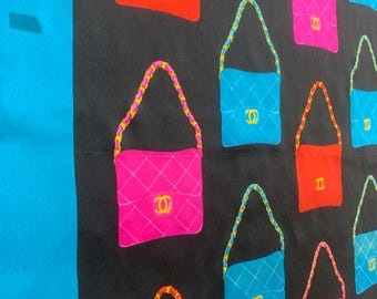 Vintage Chanel Scarf, Chanel Silk Scarf, Chanel Silk Shawl, Chanel