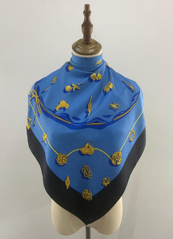 Vintage Hermes Clips Scarf by Rybal, Hermes Scarf Silk Twill