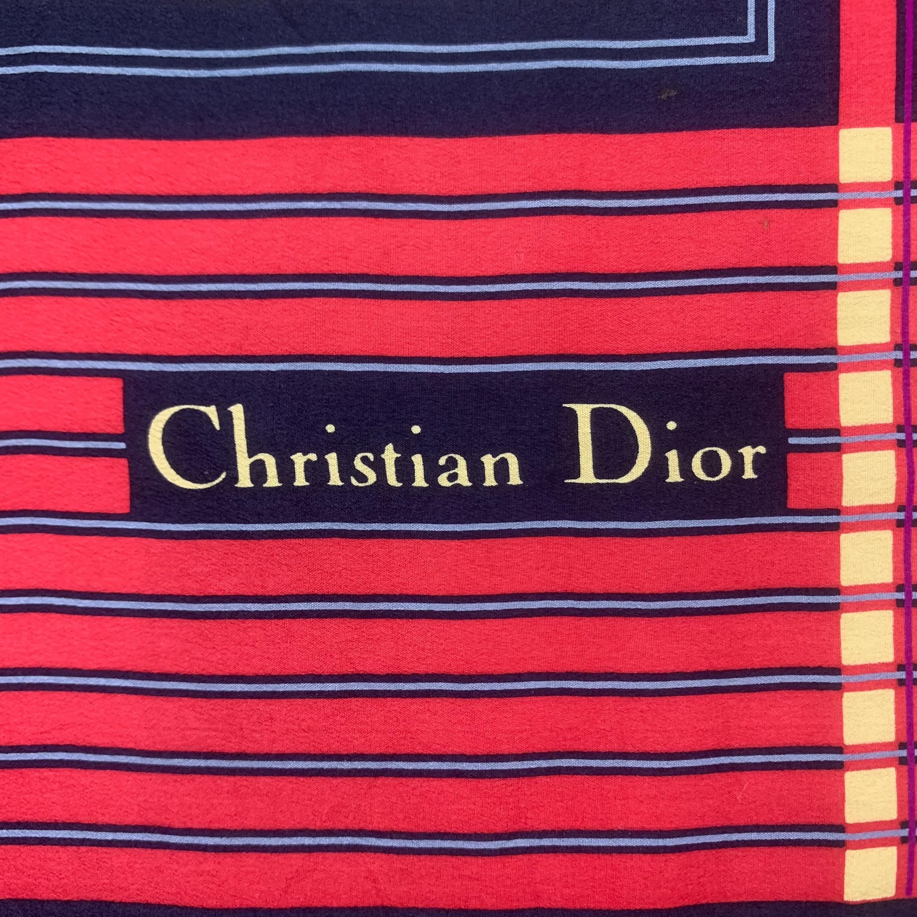 小物 AUTHENTIC VINTAGE CHRISTIAN DIOR SCARF Vintage Christian Dior Silk Scarf Christian Dior Shawl Dior