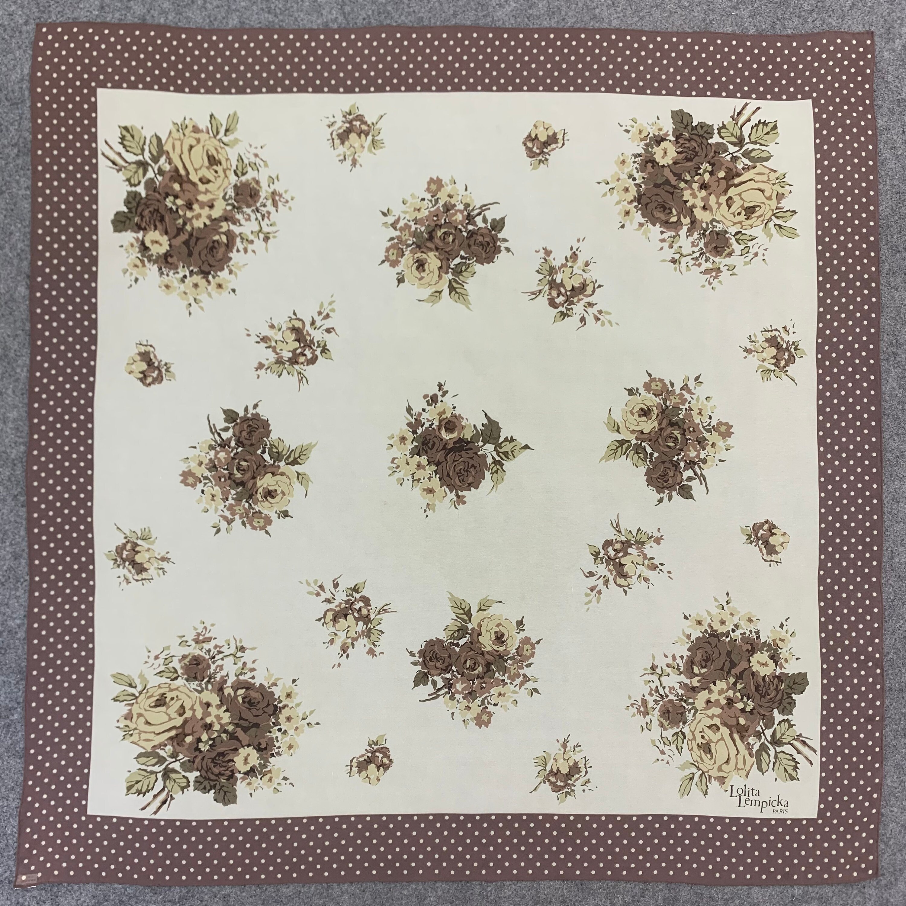 Foulard Carré Lolita Lempicka Rouge à Pois Blancs 52x52 Cm - Mousseline De Soie, Neuf Sans étiquette