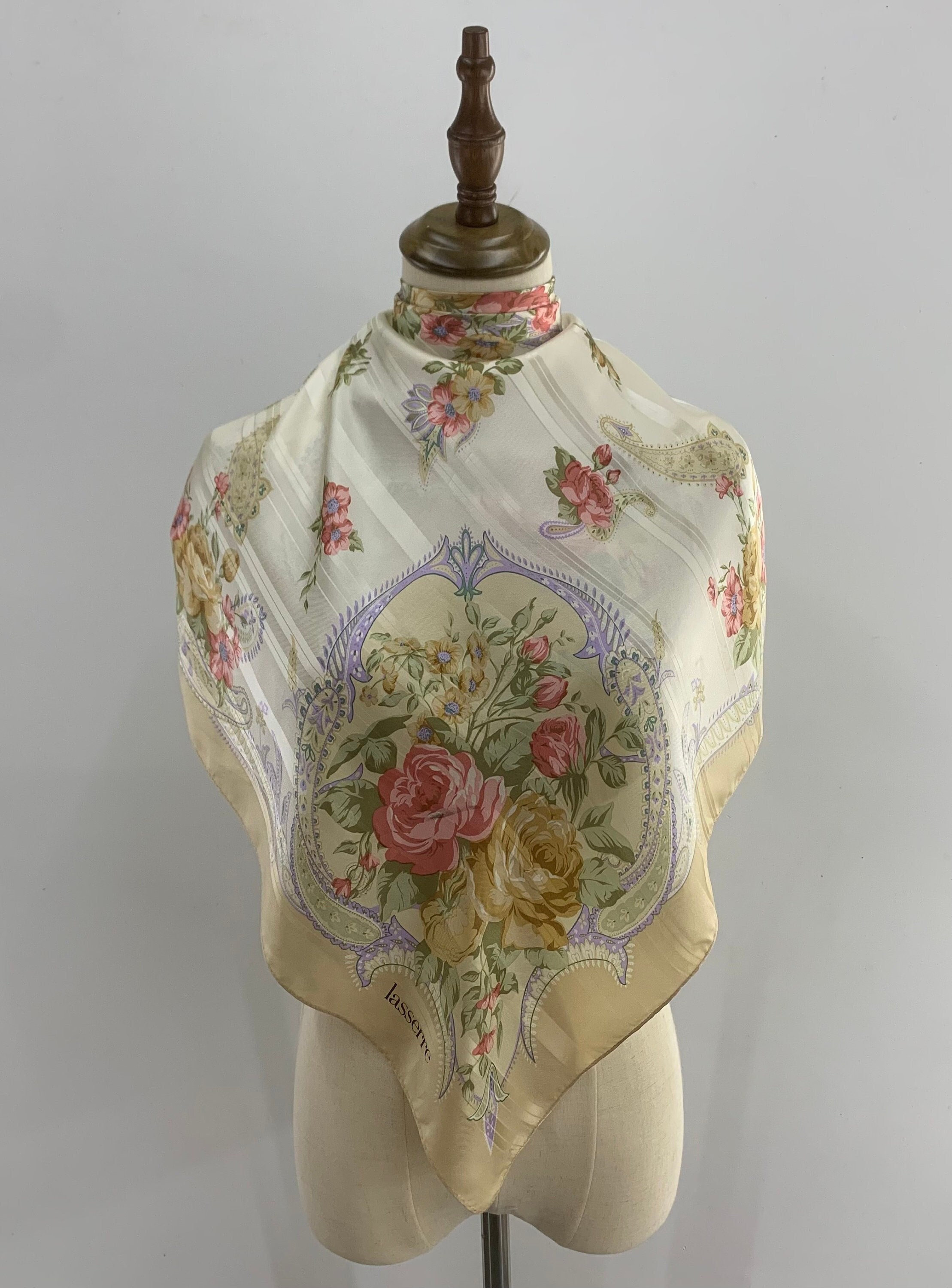 【 VINTAGE 】 Silk Lavaliere Scarf Max - 1960s style, colorful long silk scarf – mrsfishkin