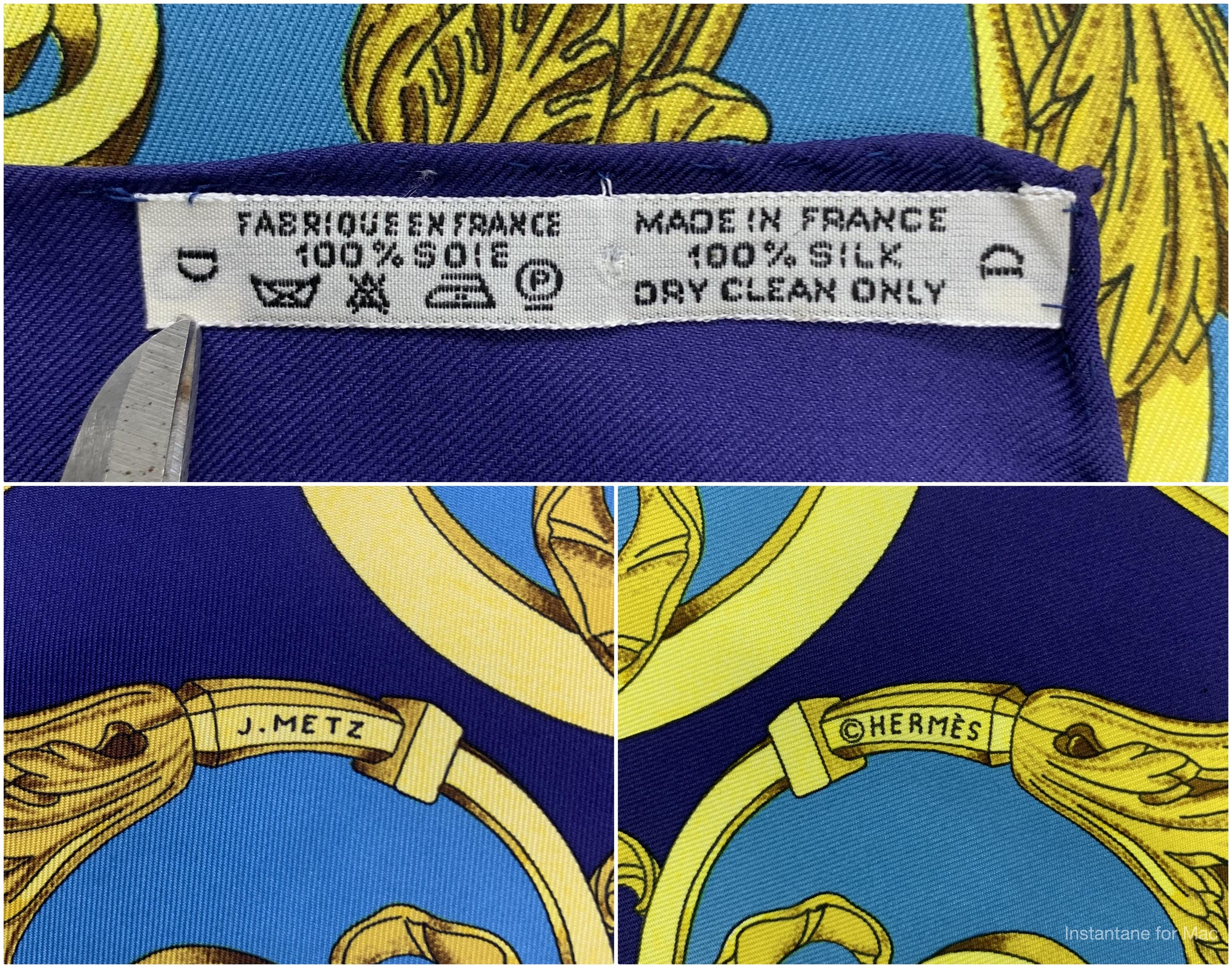 Vintage Hermes Scarf Les Tuileries by Joachim Metz, Authentic
