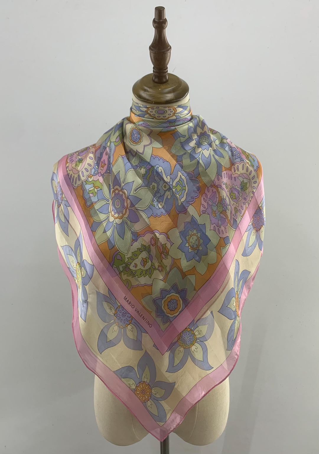 Foulard Châle Valentino - Multicouleur - Laine Et Soie - Occasion - Écharpe De Luxe Pour Femme