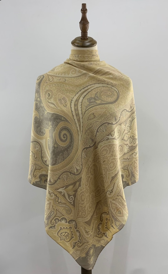 Authentic Etro Milano Wool Silk Scarf, Vintage Etr