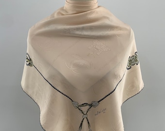 Vintage Must de Cartier Scarf Cartier Silk Jacquard Scarf Square Cartier Scarves Women Accessories Wrap Foulards Cartier Soft Pink Scarf Top