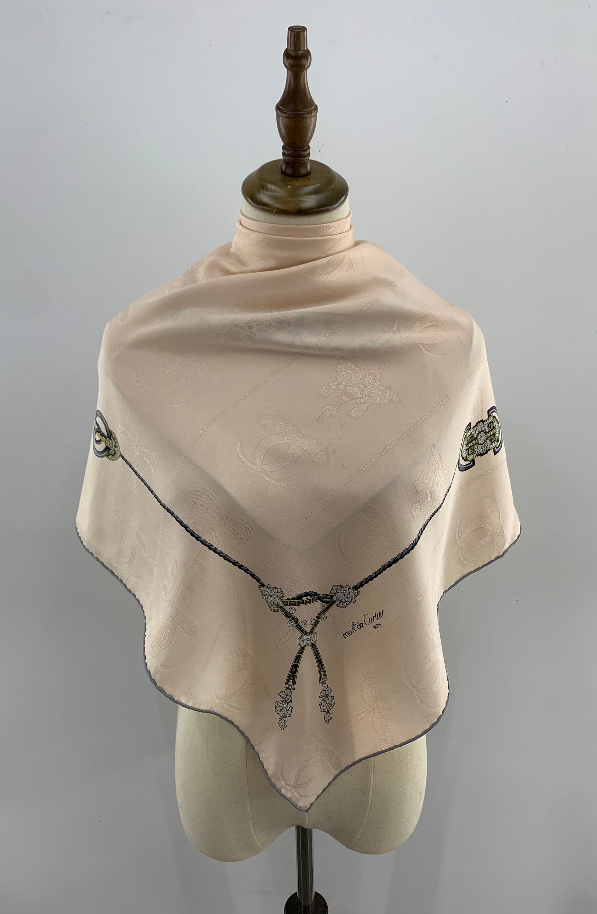 Vintage Must De Cartier Scarf Cartier Silk Jacquard Scarf