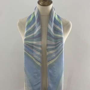 Vintage Guy Laroche Silk Scarf Striped Pattern Neck Scarf Ladies Accessories Long Scarf Foulards Stole Silk Muffler Wrap Neckwear Scarves