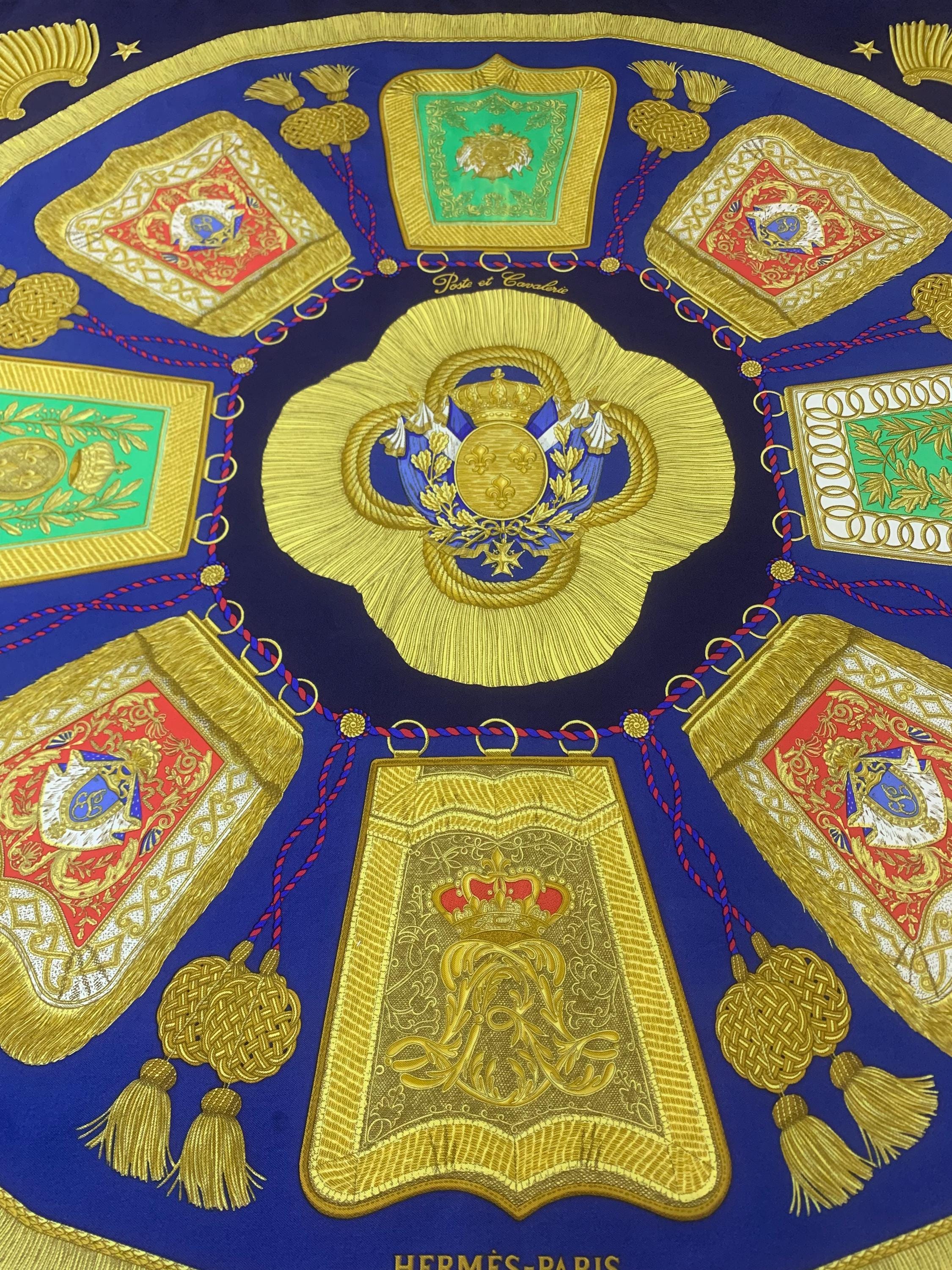 90年代ヴィンテージ エルメス スカーフ Poste et Cavalerie by J. Metz