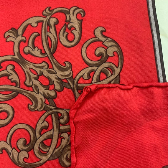 Vintage Silk Scarf Red, Vintage Scarf Classic Bel… - image 7