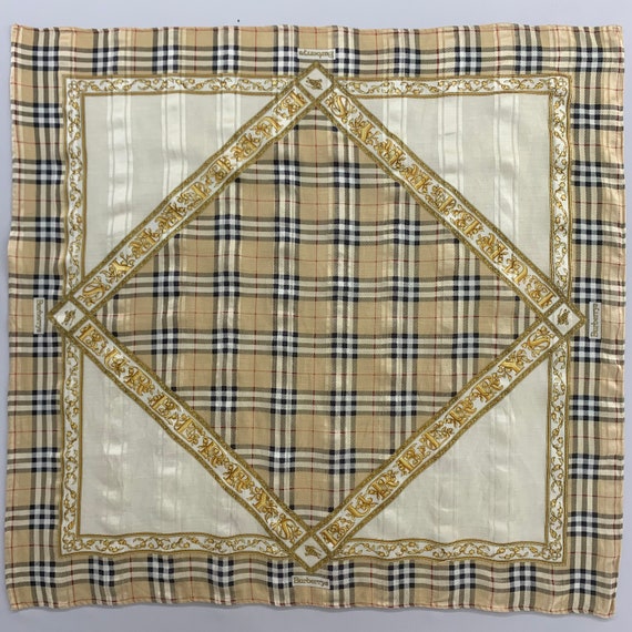 Vintage Burberrys Nova Check Silk Handkerchief, A… - image 2