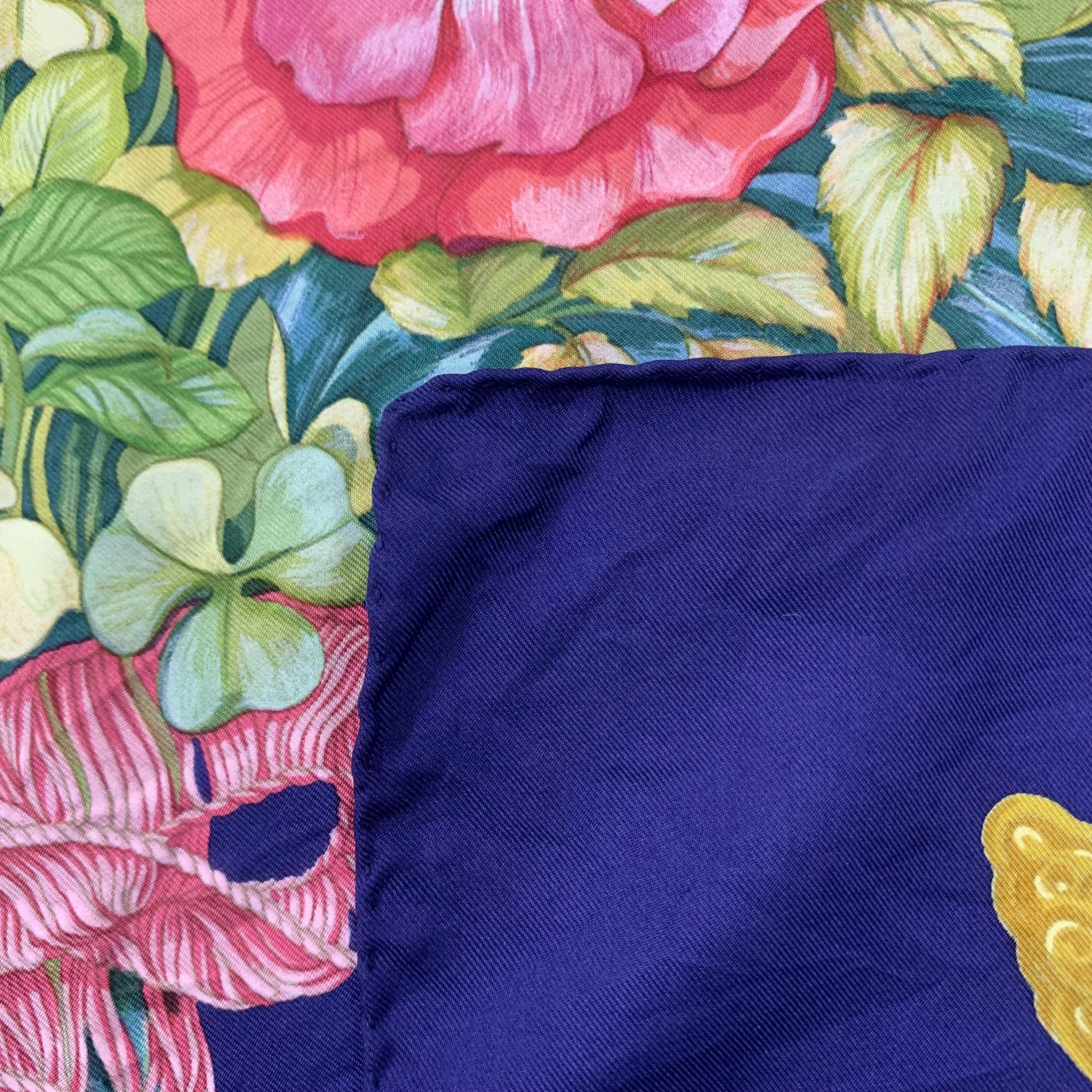 Vintage 90s Hermes Scarf Regina by Leila Menchari, Authentic