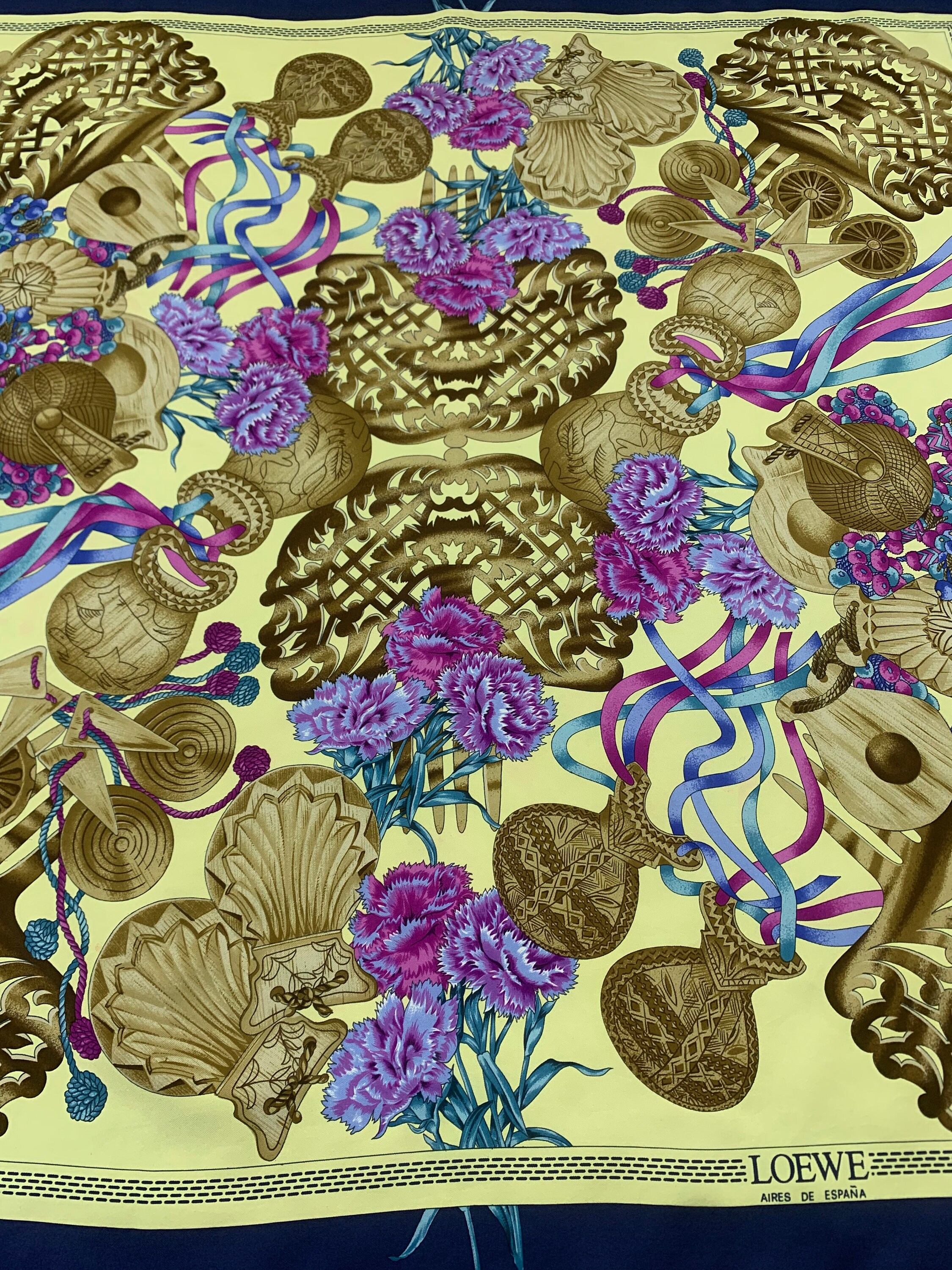 Vintage Loewe Silk Scarf | Loewe Scarf | Loewe Aires De Vintage Loewe Silk Scarf | Loewe Scarf | Loewe Aires De