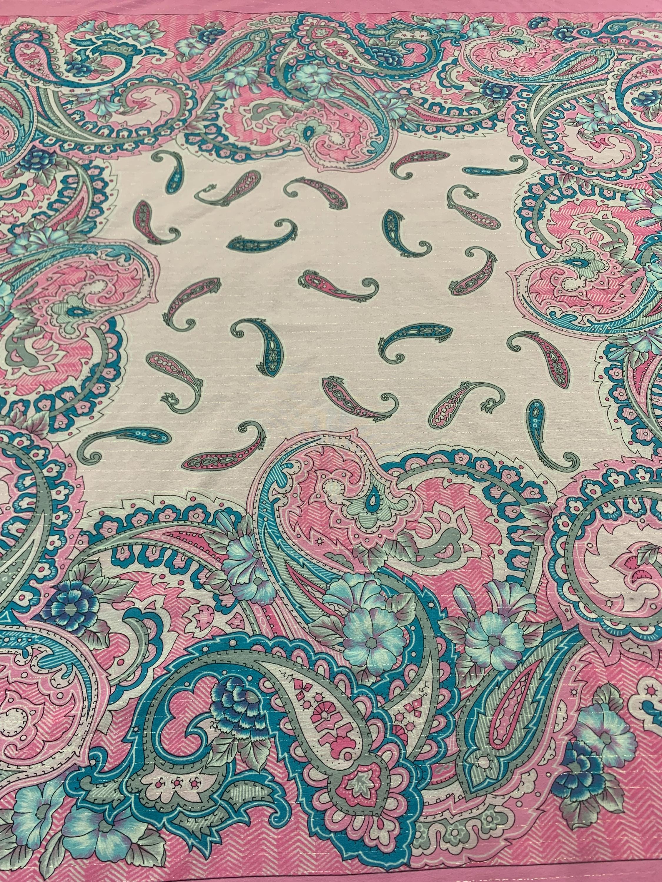 Foulard Carré Vintage Michelangelo Roma – 76 Cm – Beige Bandana