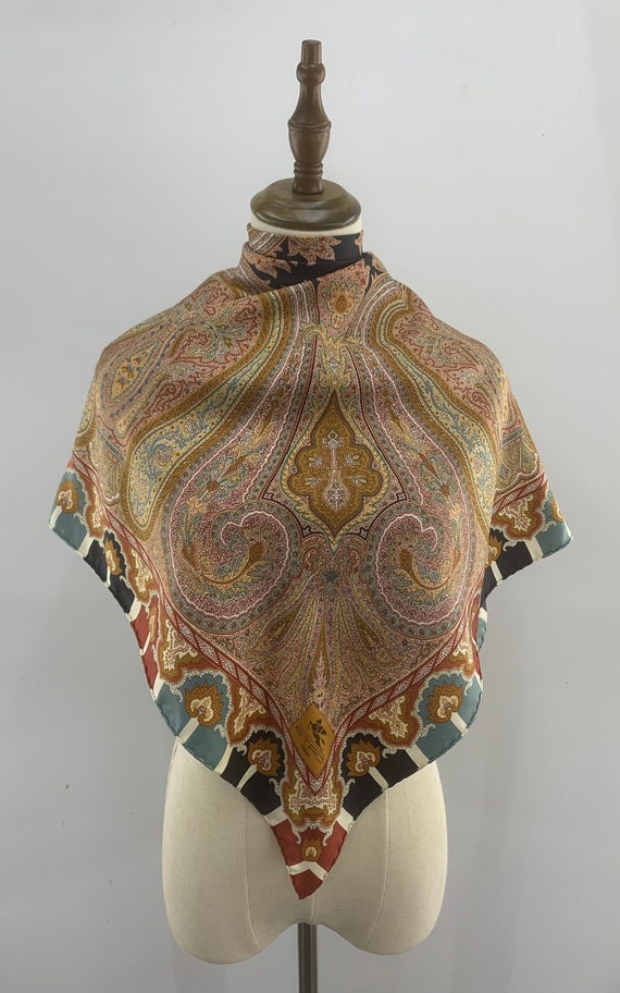 Vintage Etro Milano Silk Scarf Etro Square Scarf … - image 2