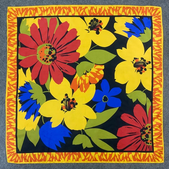 Vintage Flowers Silk Scarf | Japanese Scarf Class… - image 2