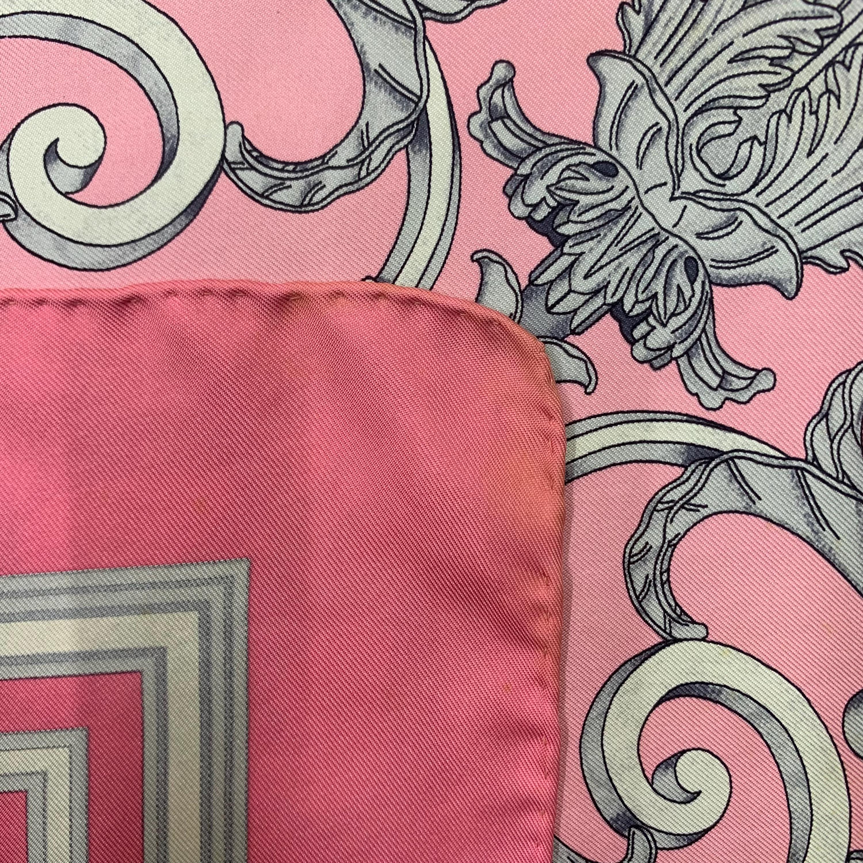 Vintage Hermes Scarf Les Tuileries by Joachim Metz, Authentic