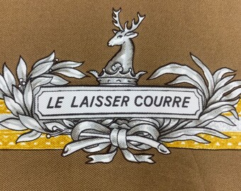Vintage Hermes Scarf Le Laisser Courre, Authentic Hermes