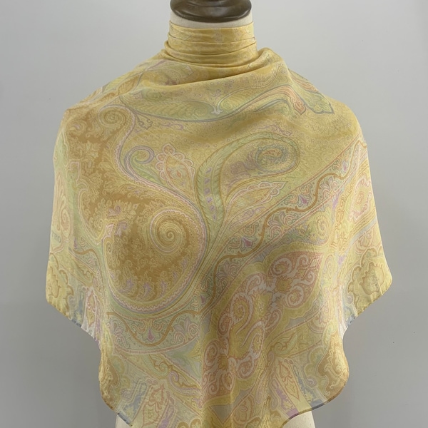 Vintage Etro Milano Silk Scarf, Etro Square Scarf, Etro Shawl Silk, Etro Scarf Top, Etro Silk Scarf Paisley, Etro Punjab Scarf, Etro Wrap