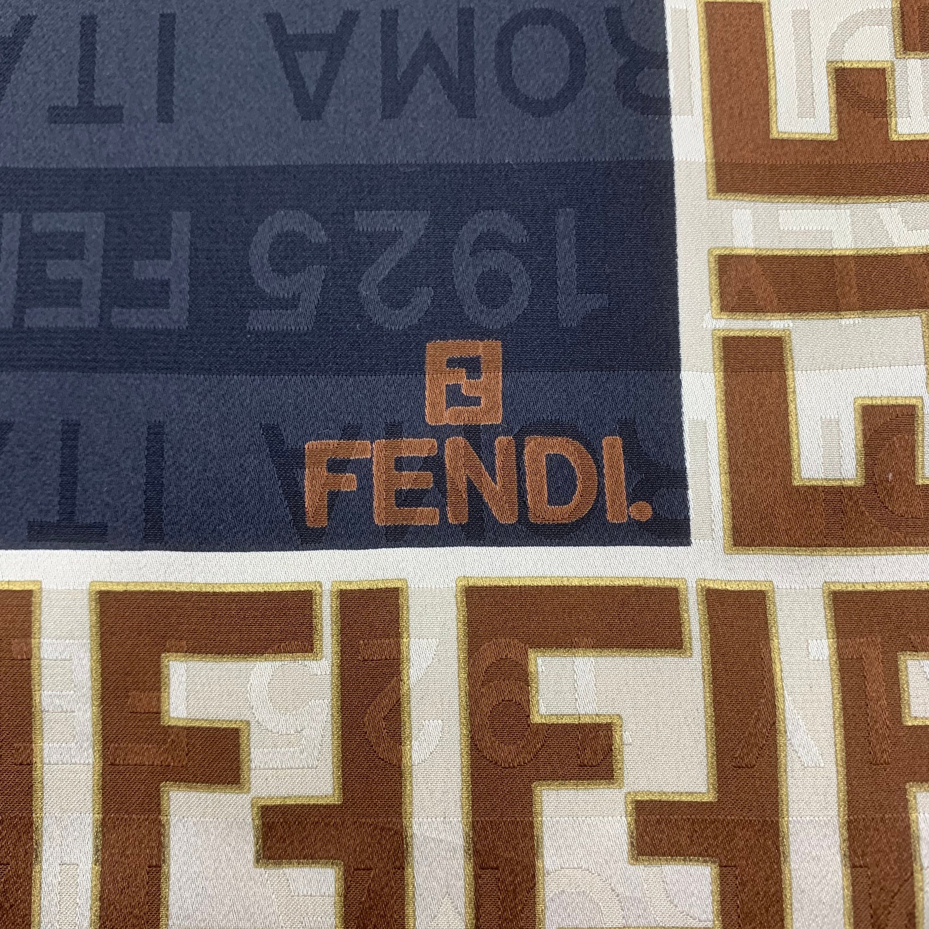 Vintage Fendi Silk Scarf, Authentic Fendi Scarf, Fendi FF