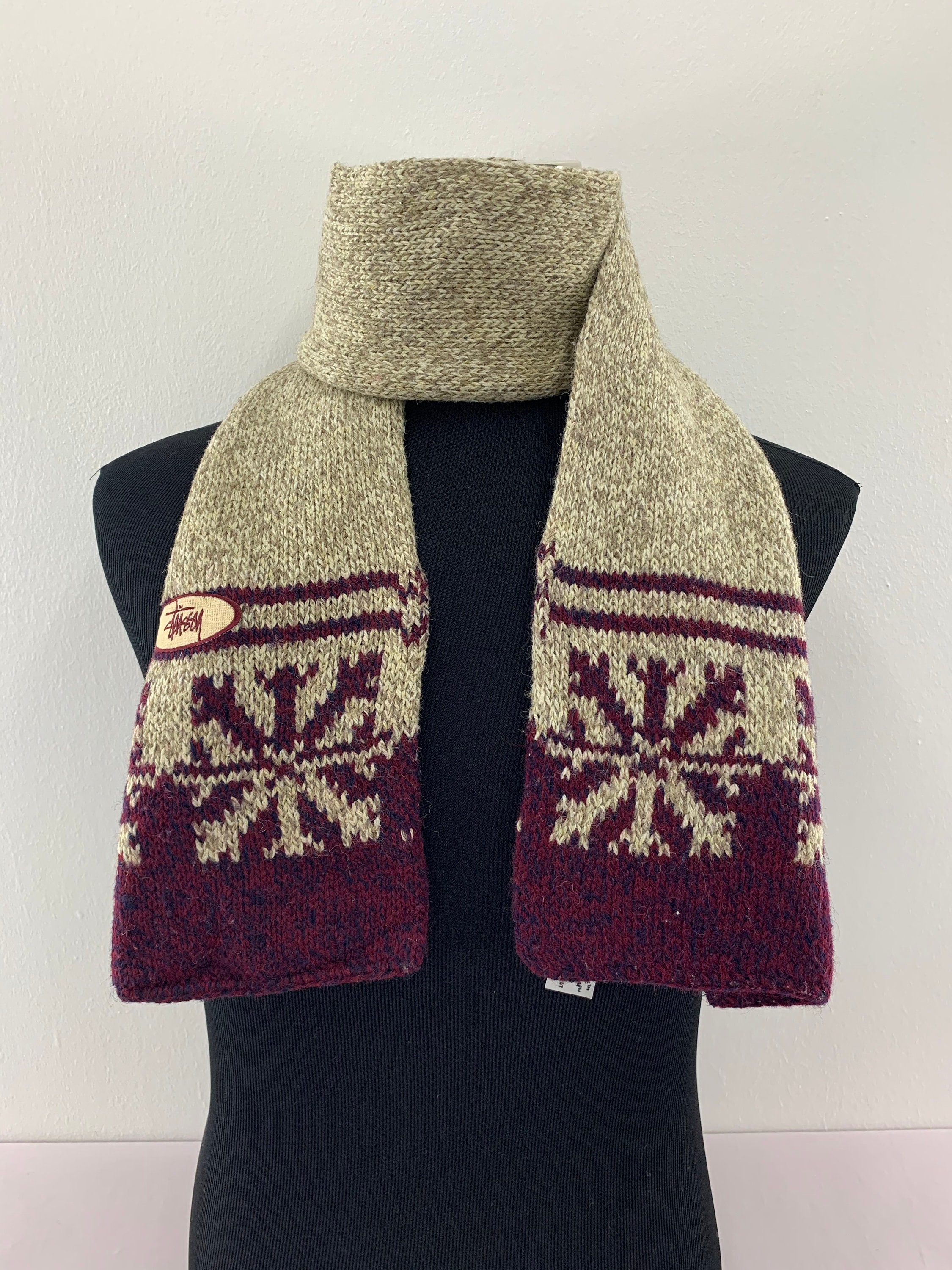 小物 vintage stussy muffler brown vintage stussy muffler brown Vintage Stussy Scarf Muffler Wool