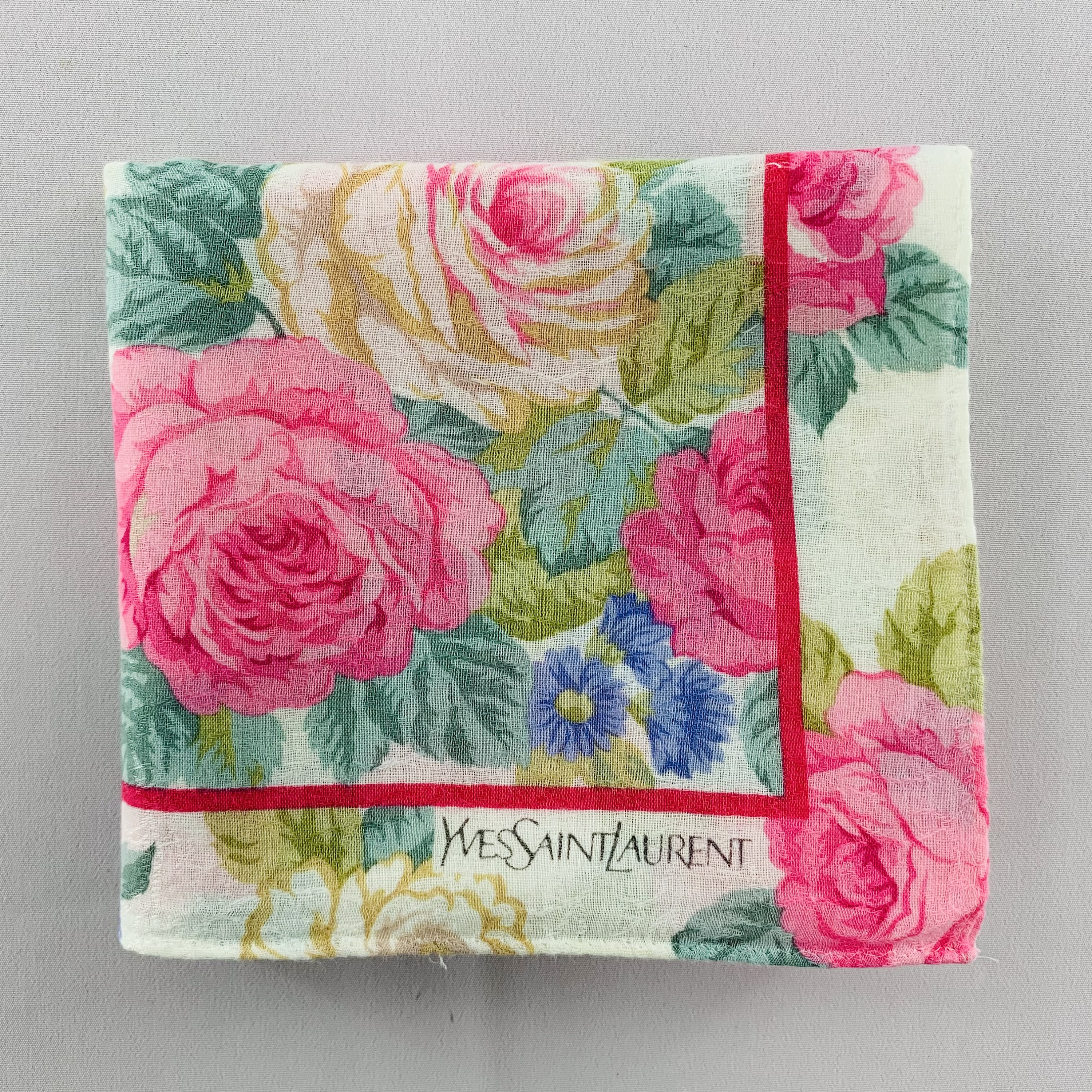 Vintage Yves Saint Laurent Handkerchief Ysl Monogram Bandana