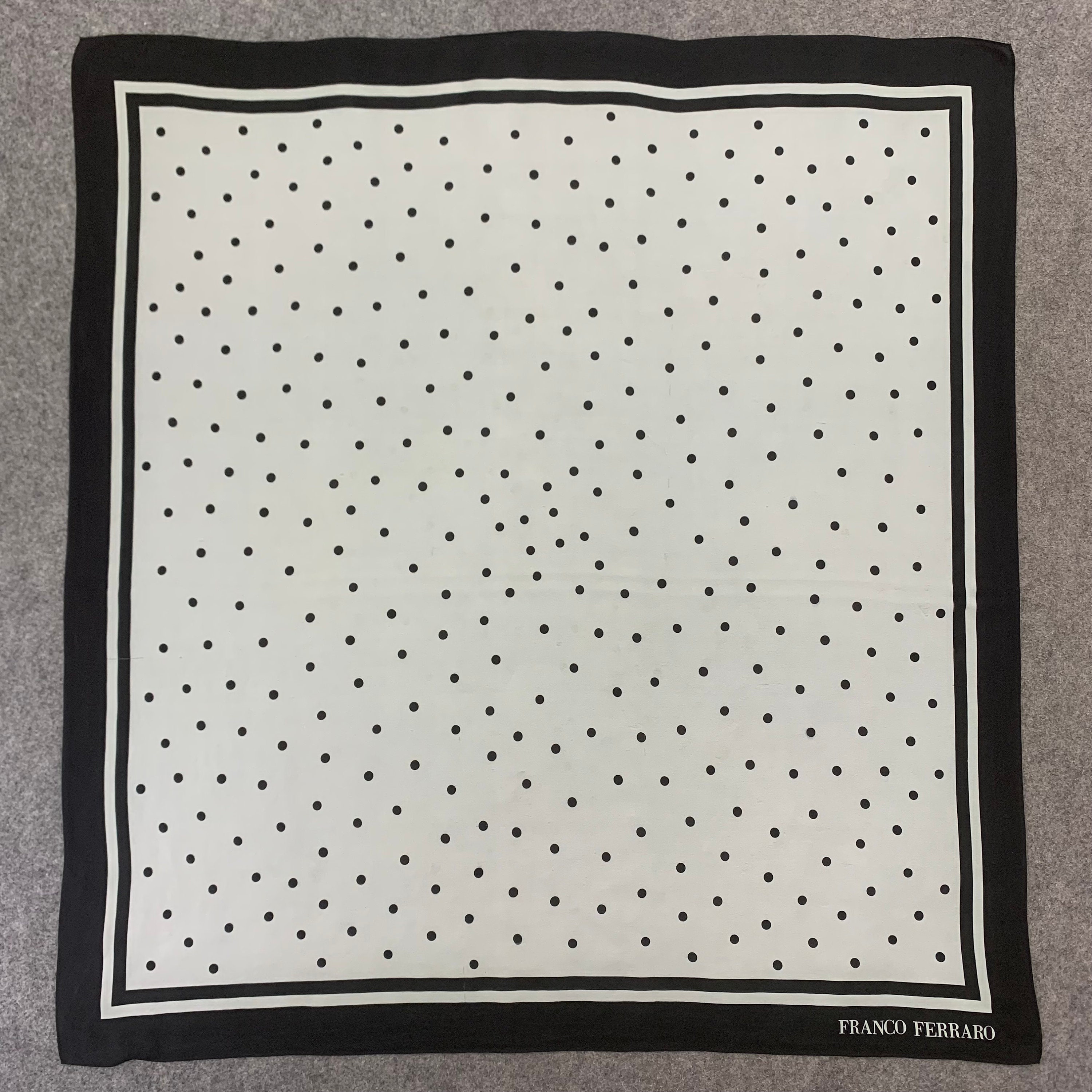 Authentic Franco Ferraro Silk Scarf Vintage Scarf Polkadot Classic