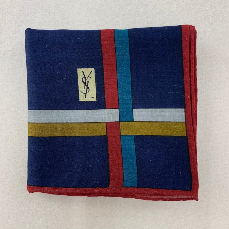 Vintage YSL Yves Saint Laurent Handkerchief, Yves Saint Laurent Bandana, Yves Saint Laurent Pocket Square, Yves Saint Laurent Scarf zdjęcie 6