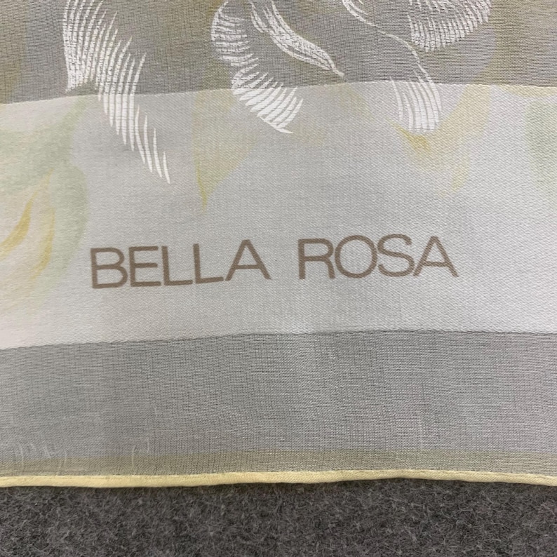 Foulard Vintage Bella Rosa 100% Soie - Turquoise - Roulotté Main - 78 Cm