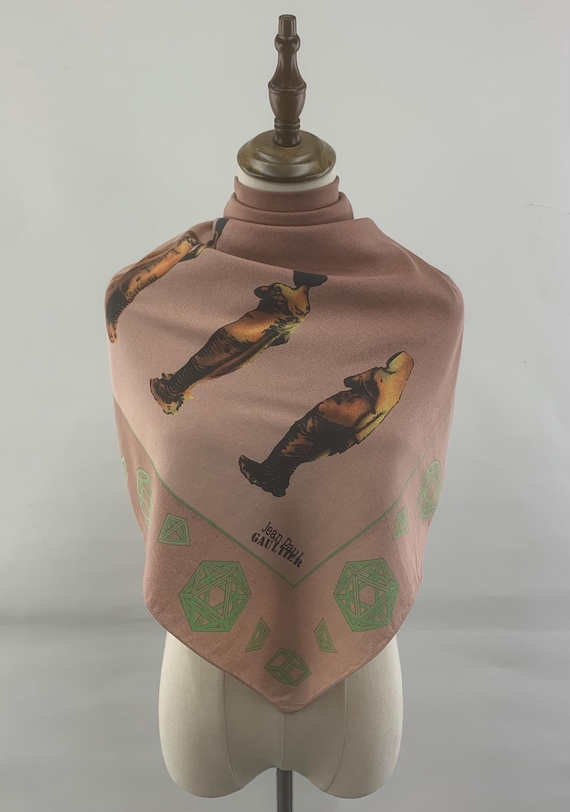 Vintage Jean Paul Gaultier Silk Scarf Rare Pattern Scarves