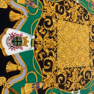 Foulard Carré Vintage - Motif Baroque/Années 80 - Multicouleur - Tissu Léger - Occasion Unisexe