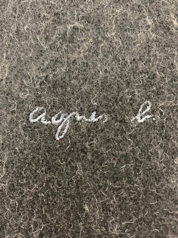 Vintage Agnes B Scarf Agnès B Wool Scarf Grey Bla… - image 5