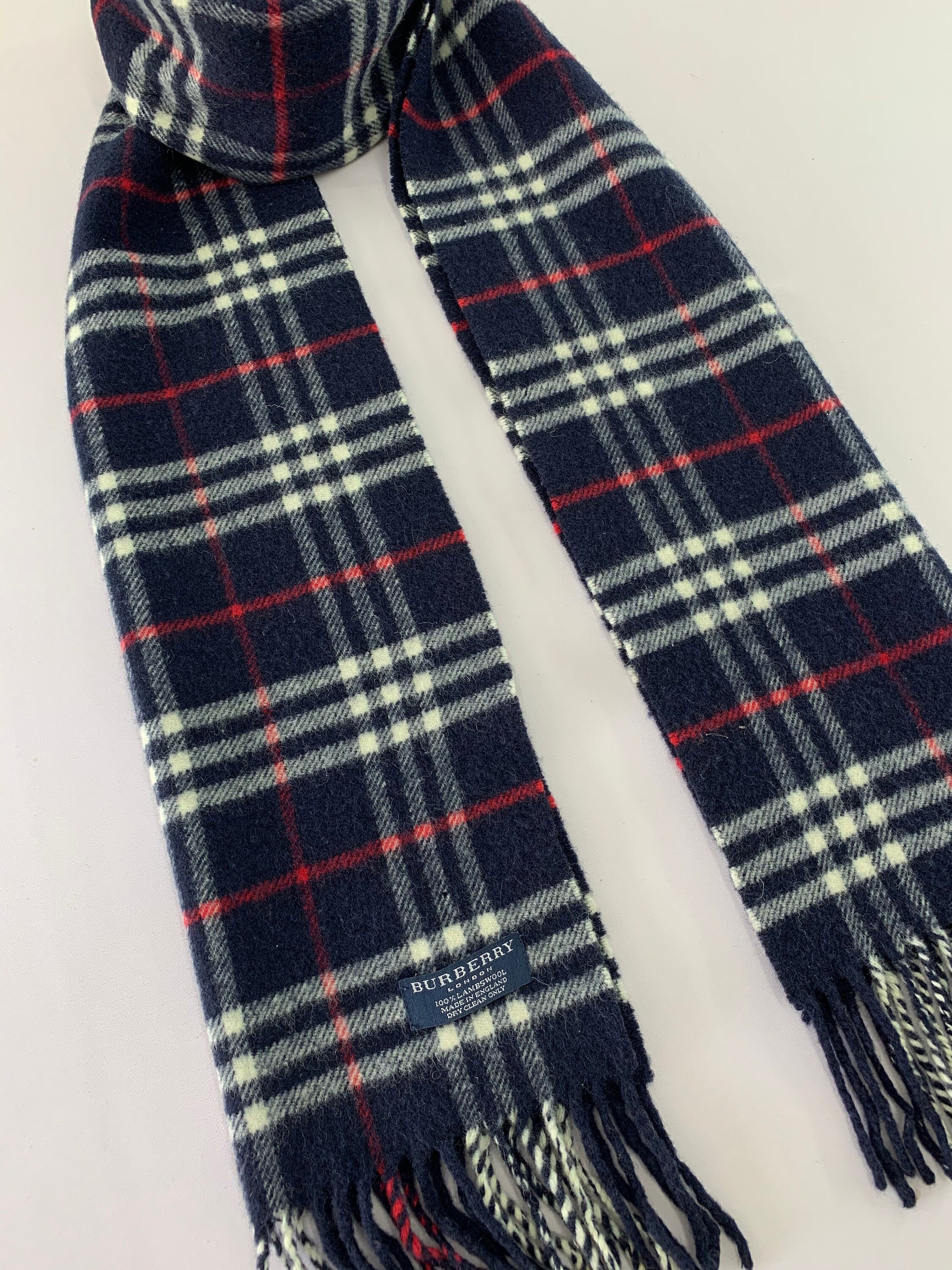 Vintage Burberrys Scarf Burberry Wool Scarf Check Scarf - Etsy