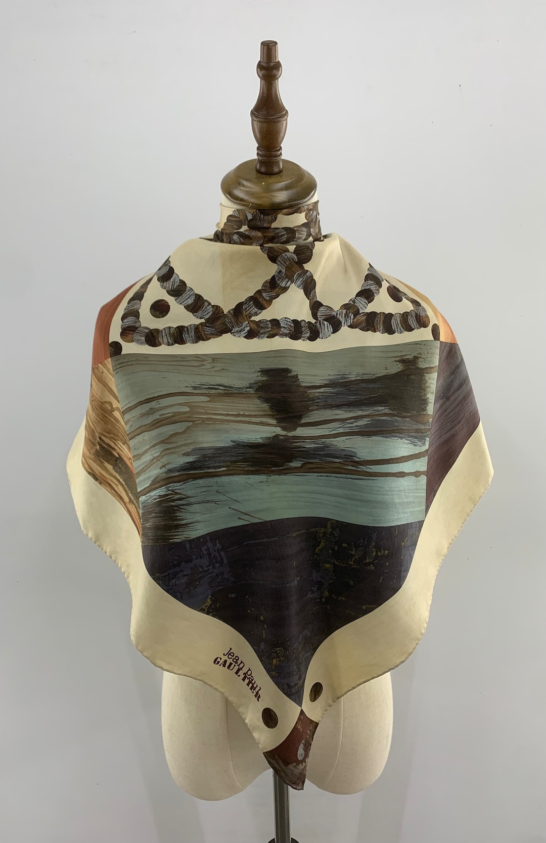 Jean Paul Gaultier Mesh Scarf Top Printed Wood