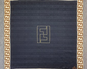 Vintage Fendi Silk Scarf, Authentic Fendi Scarf, Fendi FF