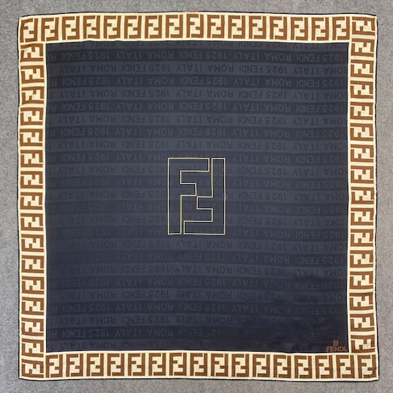 Fendi monogram silk scarf deals