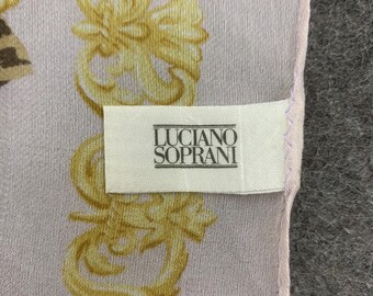 Vintage Luciano Soprani Scarf Leopard Baroque Pattern Neck Scarf