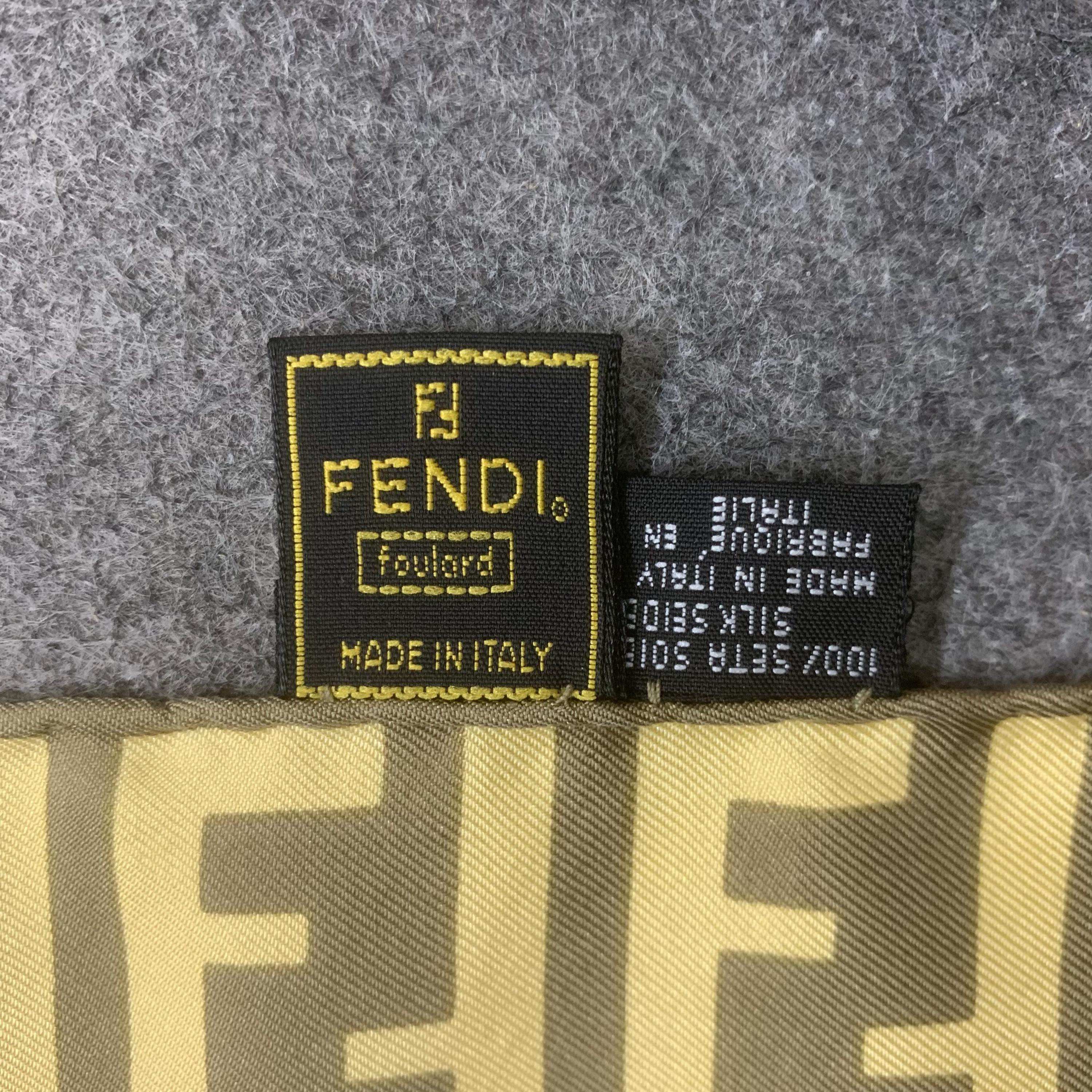 Vintage Fendi Silk Scarf Authentic Fendi Zucca Monogram Scarves