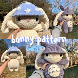 PATTERN ONLY bunny and hat pattern image 1