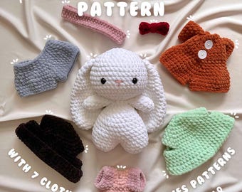 sweetie bunny with clothing and accessories pattern bundle