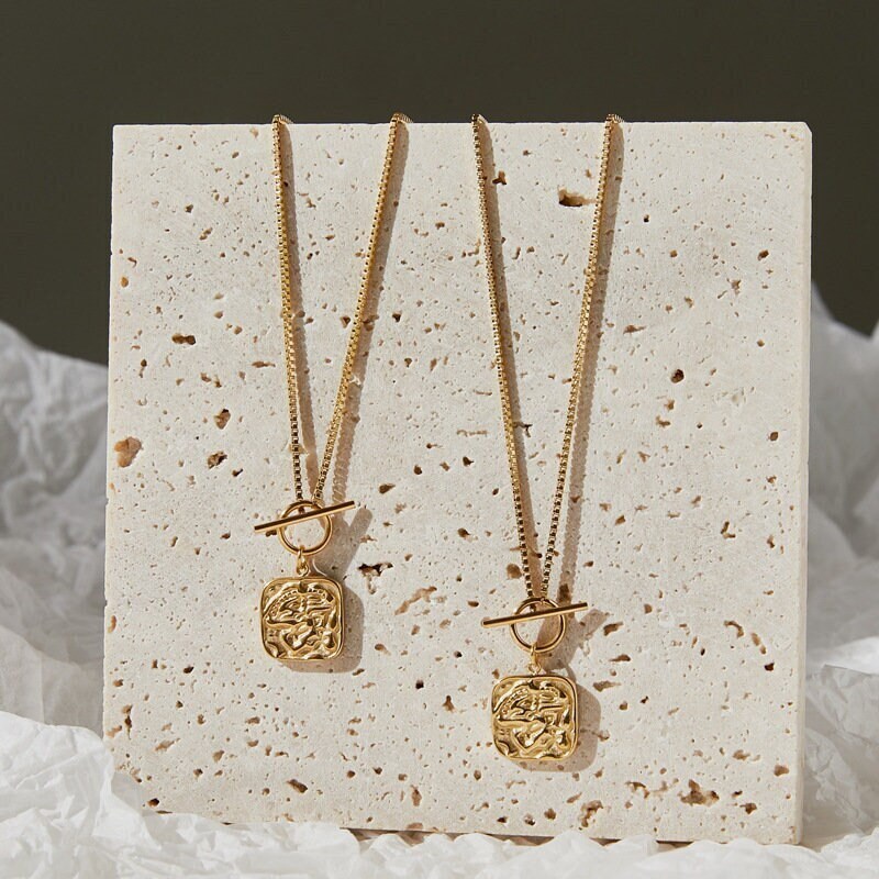 Gold filled medallion necklace deals